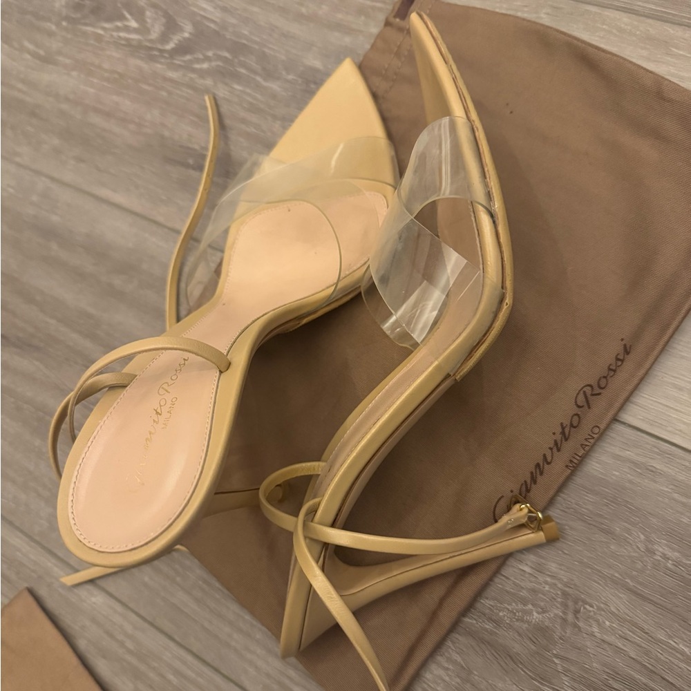 Gianvito Rossi Nude Transparent Strap Heels